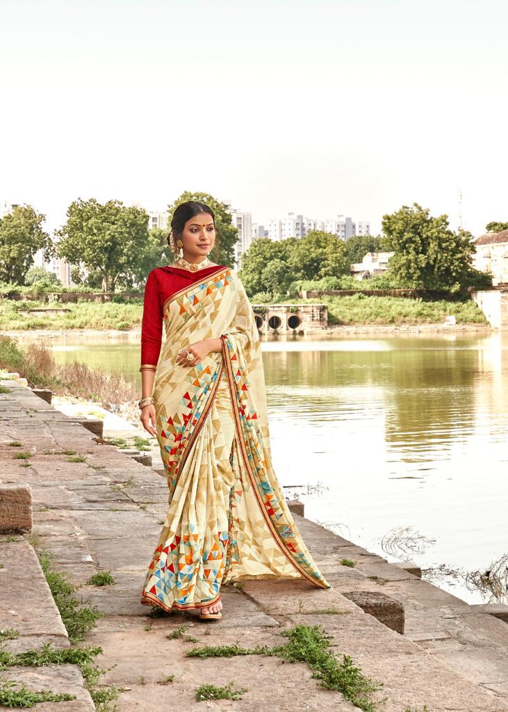 Kashvi Creation Fiza Malmal Georgette With Border Casual Wear Saree Wholesaler