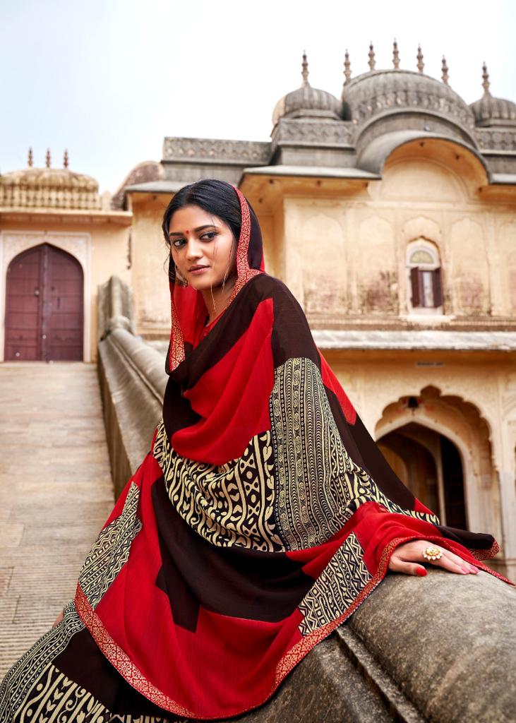 Kashvi Creation Fiza Malmal Georgette With Border Casual Wear Saree Wholesaler