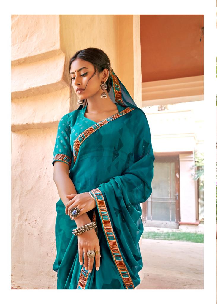 Kashvi Creation Launch Sadhna Georgette With Work Casual Wear Saree Clothing Store In Surat