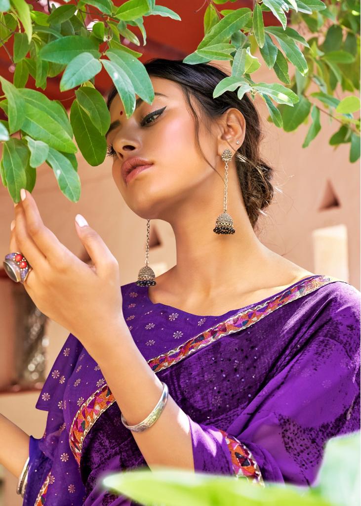 Kashvi Creation Launch Sadhna Georgette With Work Casual Wear Saree Clothing Store In Surat