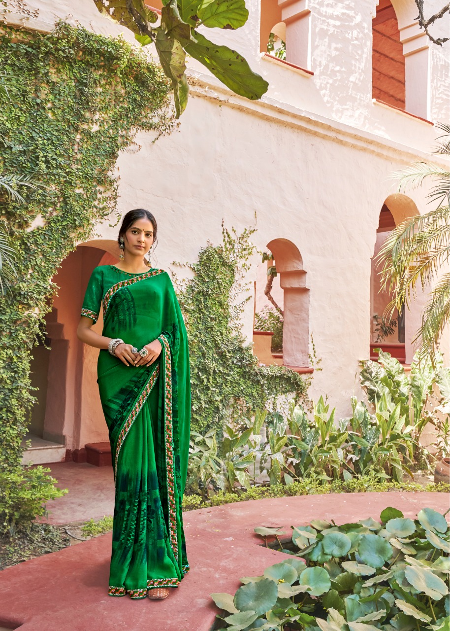 Kashvi Creation Launch Sadhna Georgette With Work Casual Wear Saree Clothing Store In Surat