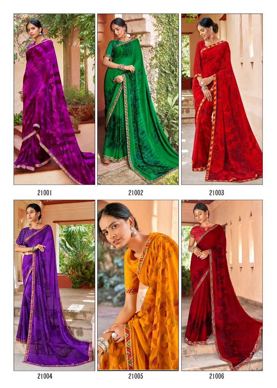 Kashvi Creation Launch Sadhna Georgette With Work Casual Wear Saree Clothing Store In Surat