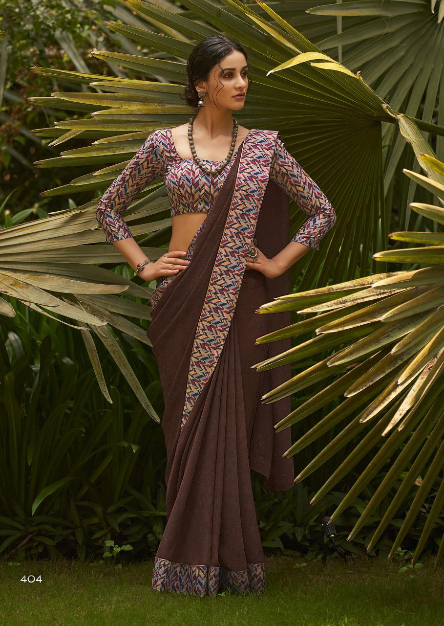 Kashvi Creation Presents Mehar Georgette Printed With Border Casual Wear Synthetic Saree