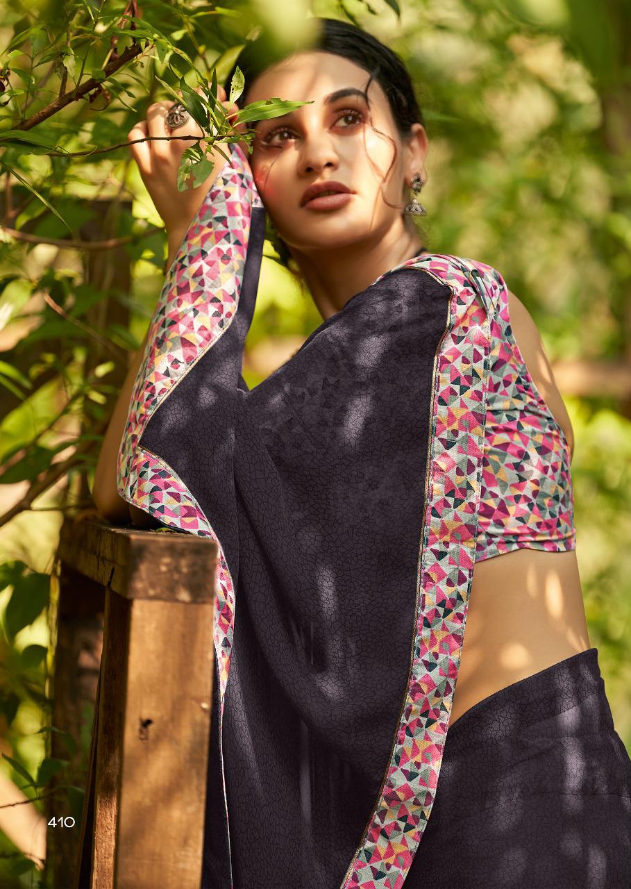 Kashvi Creation Presents Mehar Georgette Printed With Border Casual Wear Synthetic Saree