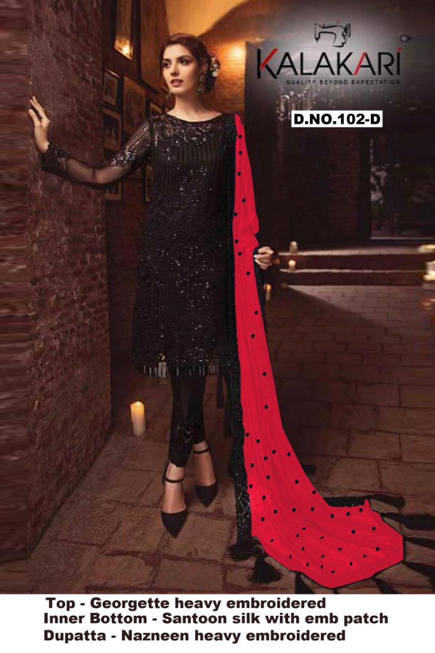 Khayyira Suits Serine Colors 102 Georgette Embroidery Work Salwar Kameez In Surat