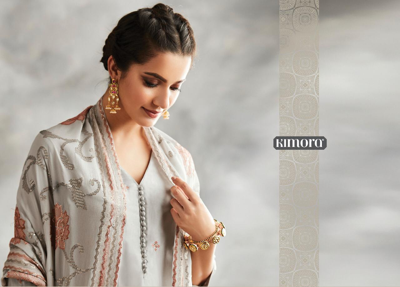 Kimora Heer Fitoor Chinon Chiffon With Jaal Embroidery And Border Latest Dress Materials In India