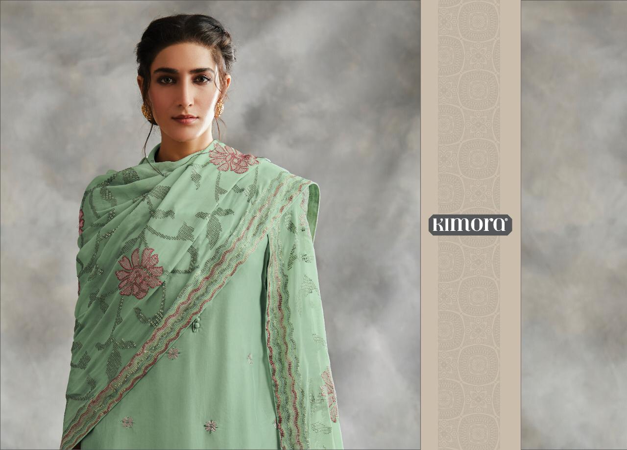 Kimora Heer Fitoor Chinon Chiffon With Jaal Embroidery And Border Latest Dress Materials In India