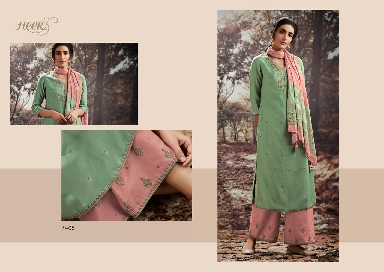 Kimora Heer Sukoon Pashmina Winter Branded Suits Collections 2020 In Surat Textile Market