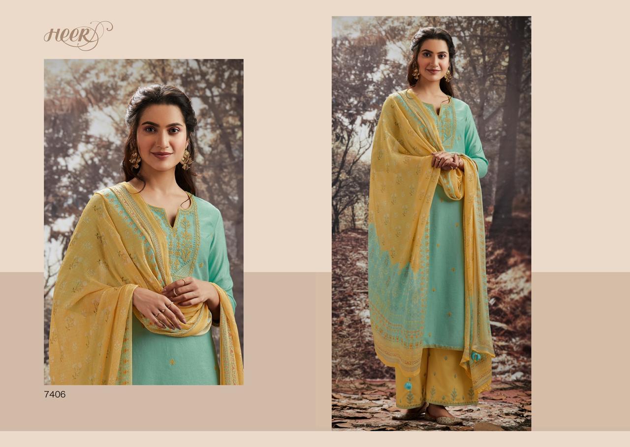 Kimora Heer Sukoon Pashmina Winter Branded Suits Collections 2020 In Surat Textile Market