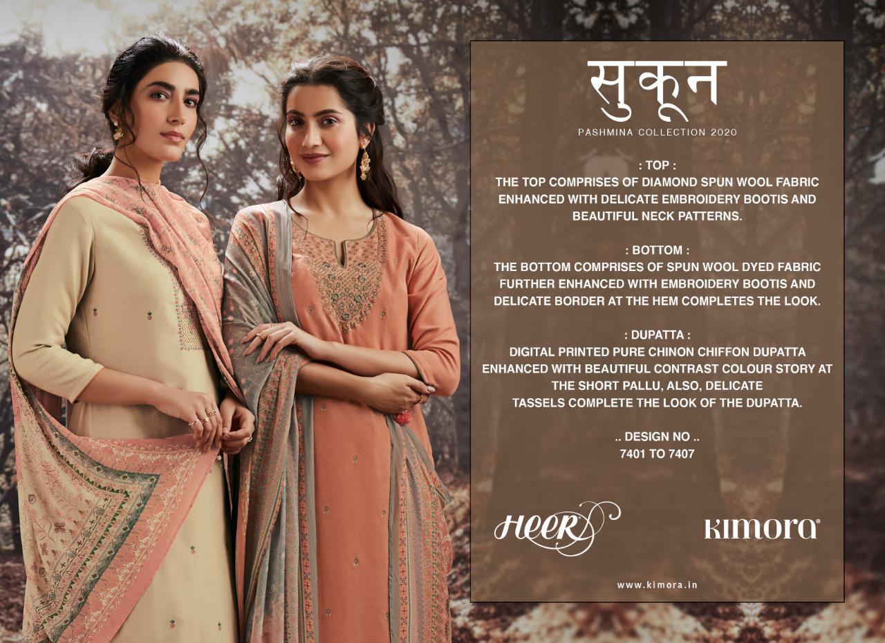 Kimora Heer Sukoon Pashmina Winter Branded Suits Collections 2020 In Surat Textile Market