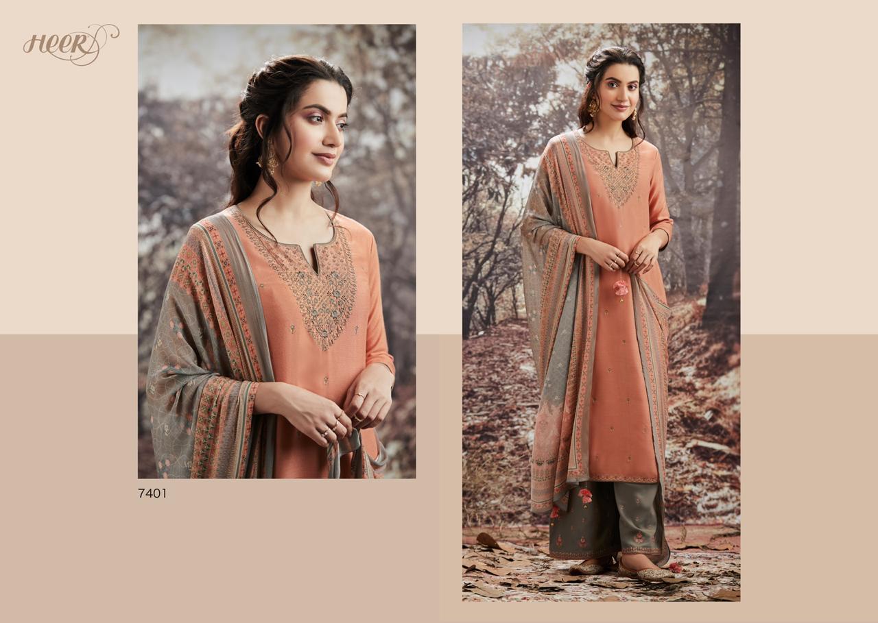 Kimora Heer Sukoon Pashmina Winter Branded Suits Collections 2020 In Surat Textile Market