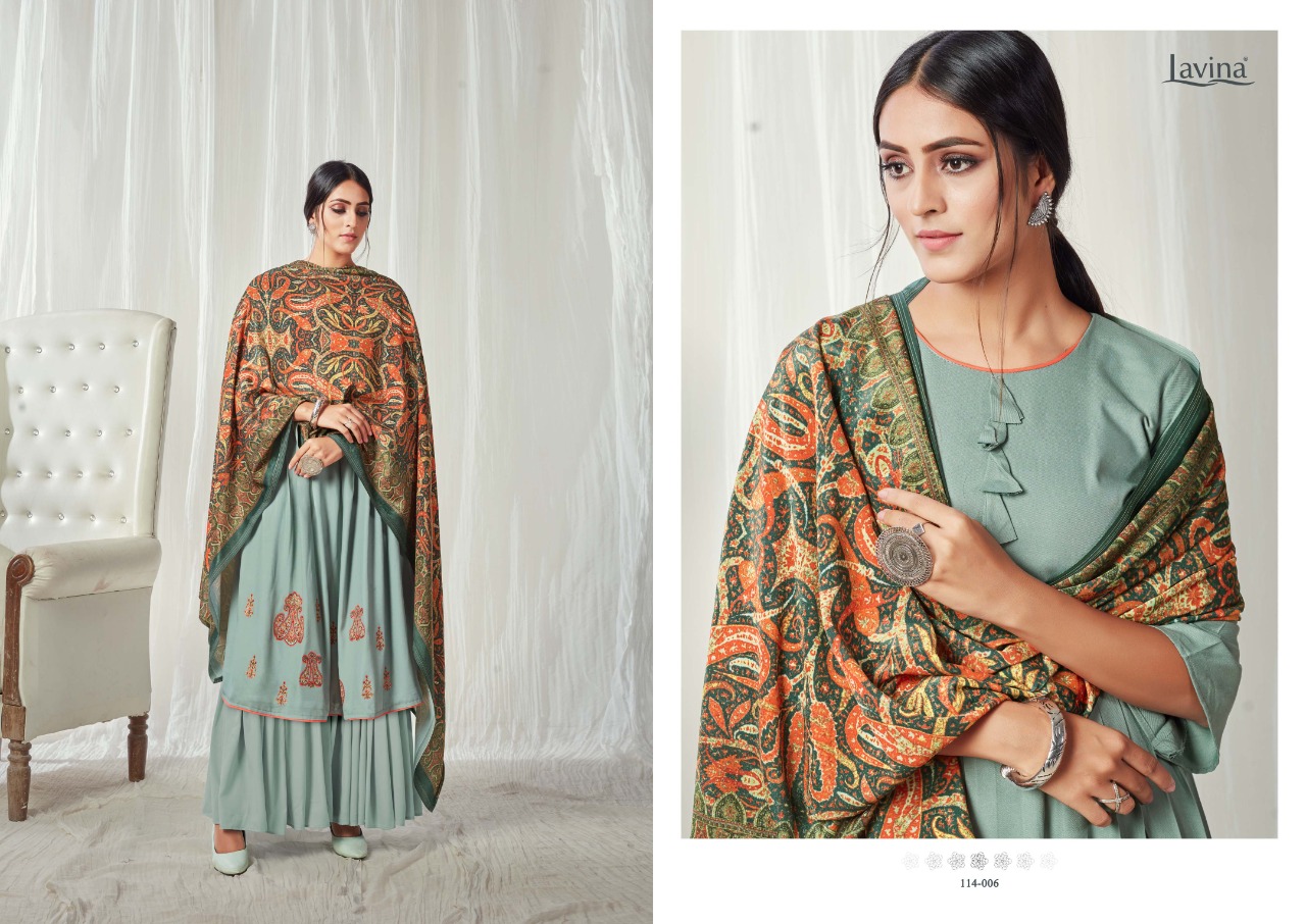 Lavina Launching Lavina Vol 114 Pashmina Embroidery Work Exclusive Winter Collections For Suits
