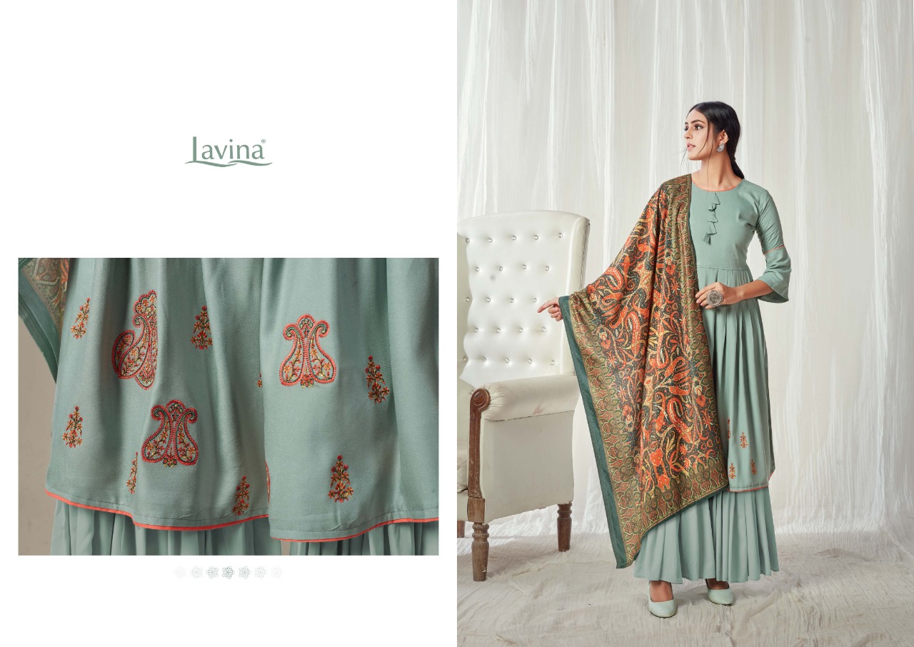 Lavina Launching Lavina Vol 114 Pashmina Embroidery Work Exclusive Winter Collections For Suits