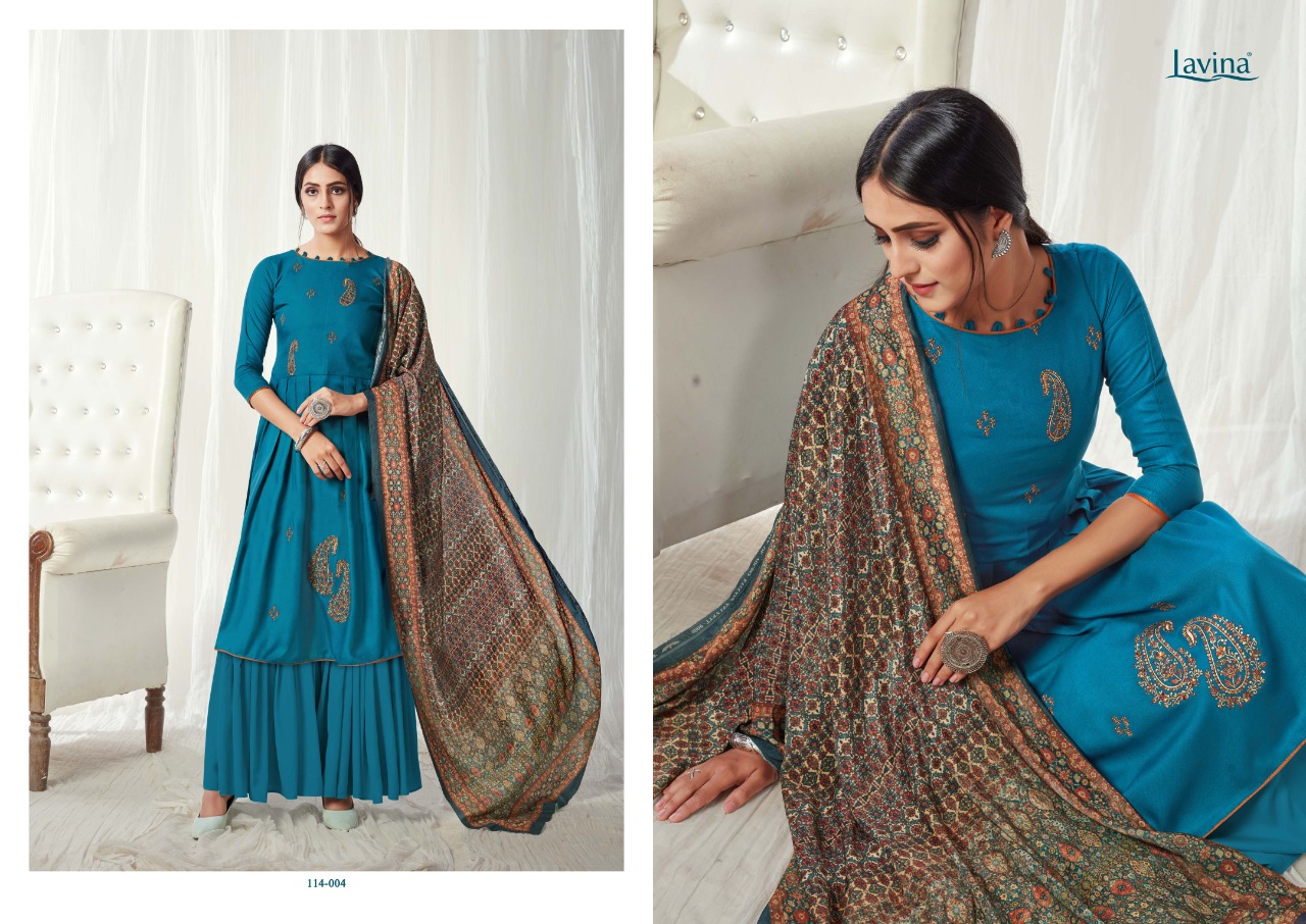 Lavina Launching Lavina Vol 114 Pashmina Embroidery Work Exclusive Winter Collections For Suits