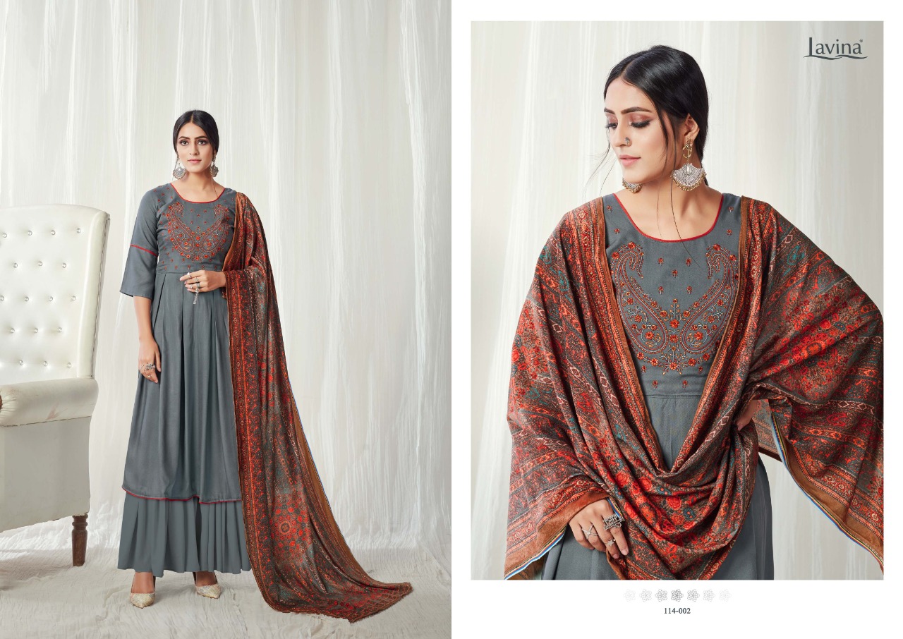 Lavina Launching Lavina Vol 114 Pashmina Embroidery Work Exclusive Winter Collections For Suits
