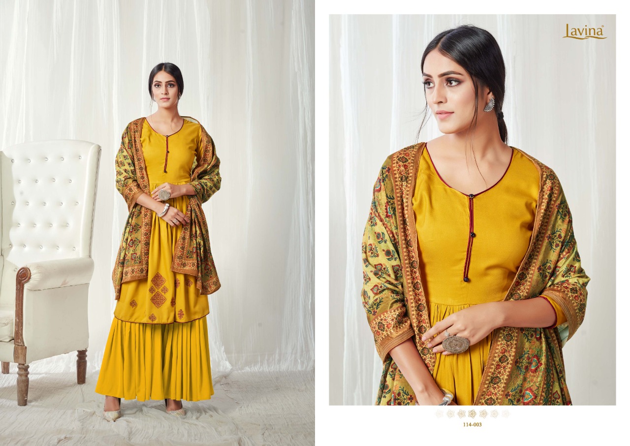 Lavina Launching Lavina Vol 114 Pashmina Embroidery Work Exclusive Winter Collections For Suits