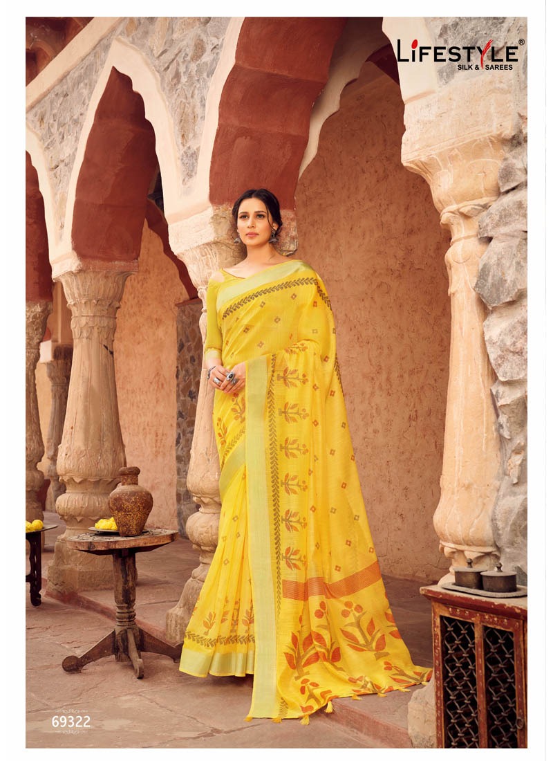 Lifestyle Vivanta Cotton Vol 2 Linen Fancy Cotton Print Ethnic Wear Saree Catalogs Wholesaler
