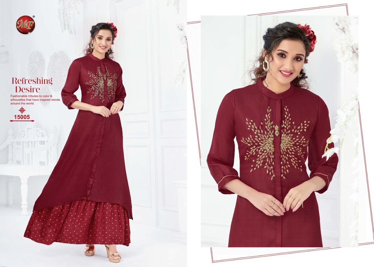 M F Presents Festival New Style Fancy Kurti With Long Inner Online Supplier In Surat Market