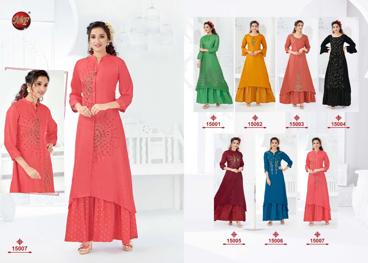M F Presents Festival New Style Fancy Kurti With Long Inner Online Supplier In Surat Market