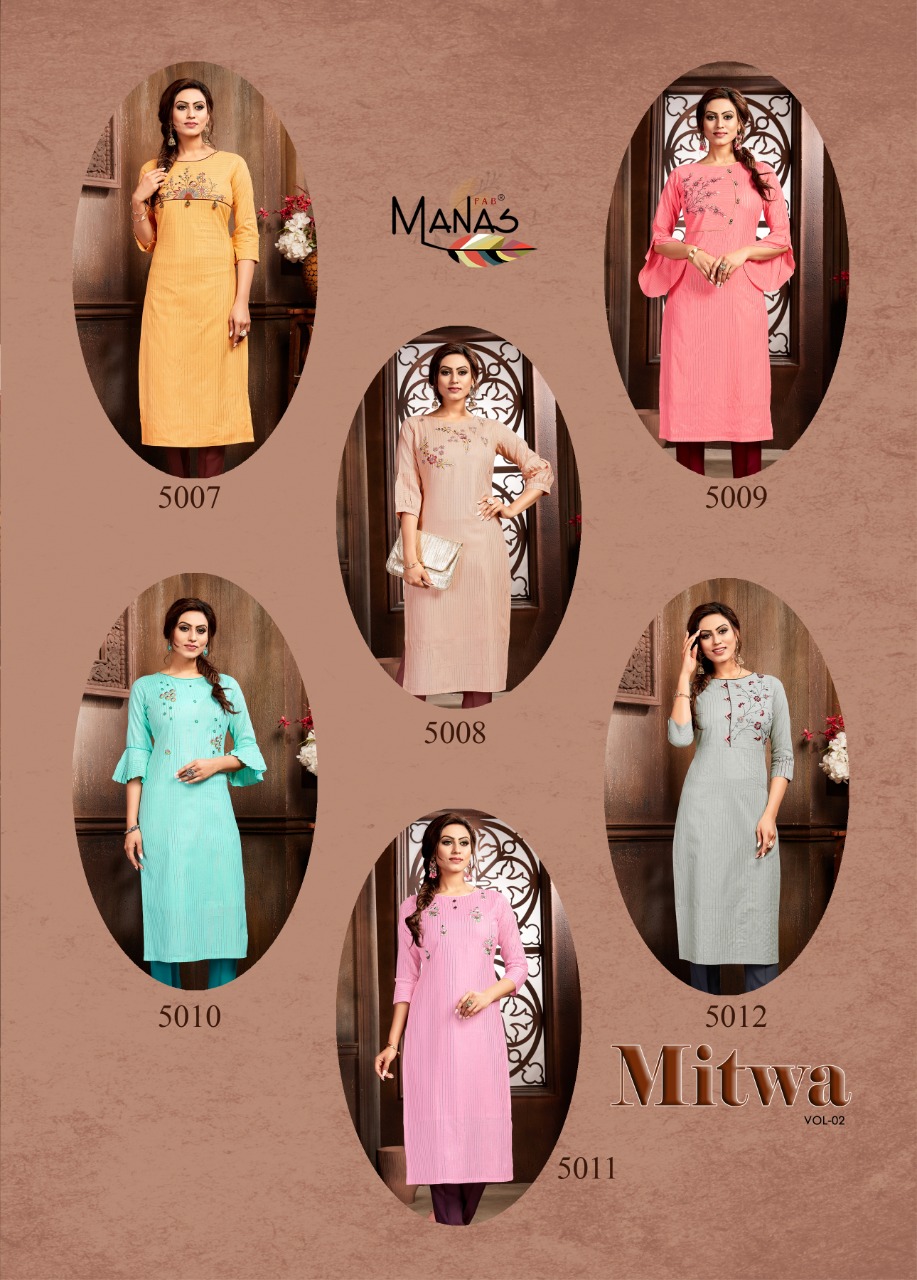 Manas Launch Mitwa Vol 2 Fancy Stylish Top Catalogs Collections In India