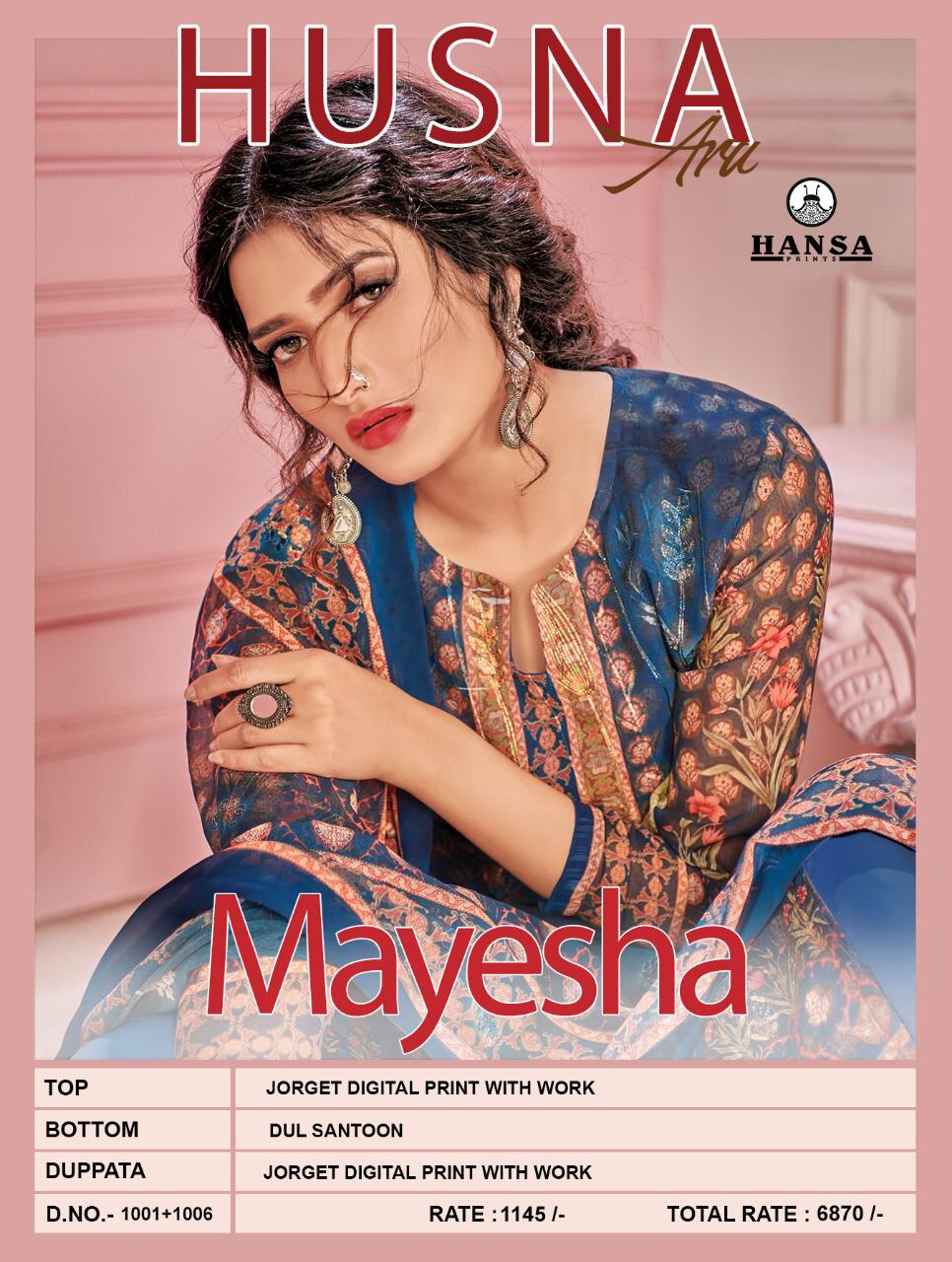 Mayesha By Hansa Georgette Digital Print With Work Designer Suits Clothing Store In India