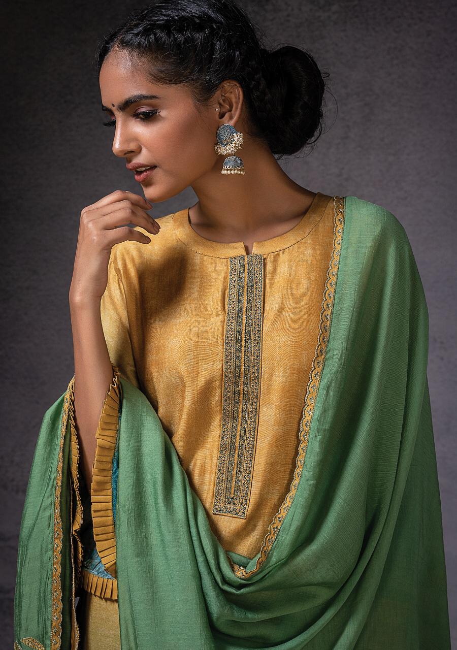 Naariti Launch Dor Muslin Silk With Digital Print Embroidery Work Heavy Suits Exporter