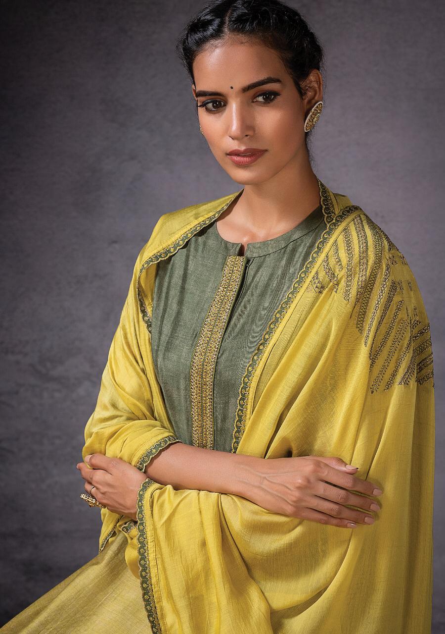 Naariti Launch Dor Muslin Silk With Digital Print Embroidery Work Heavy Suits Exporter