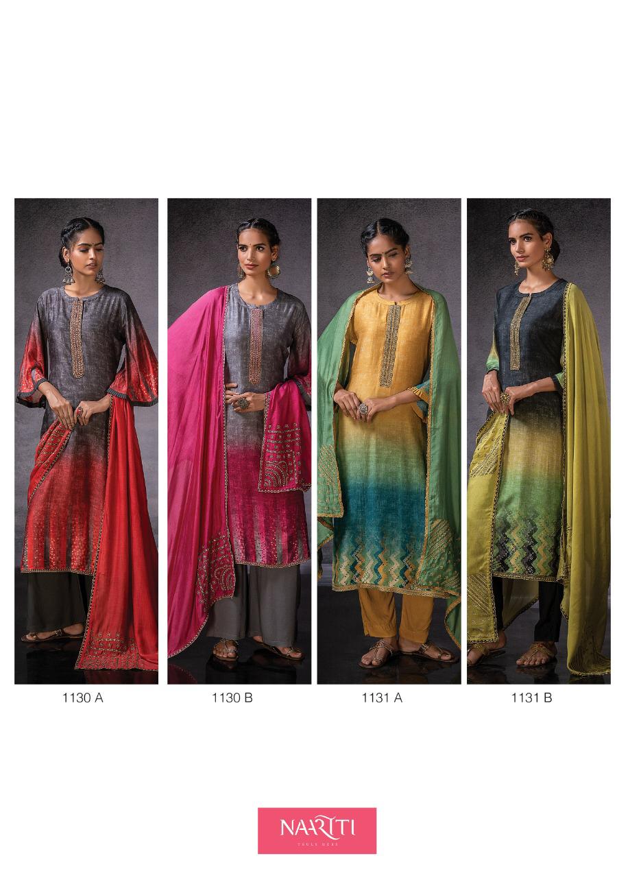 Naariti Launch Dor Muslin Silk With Digital Print Embroidery Work Heavy Suits Exporter