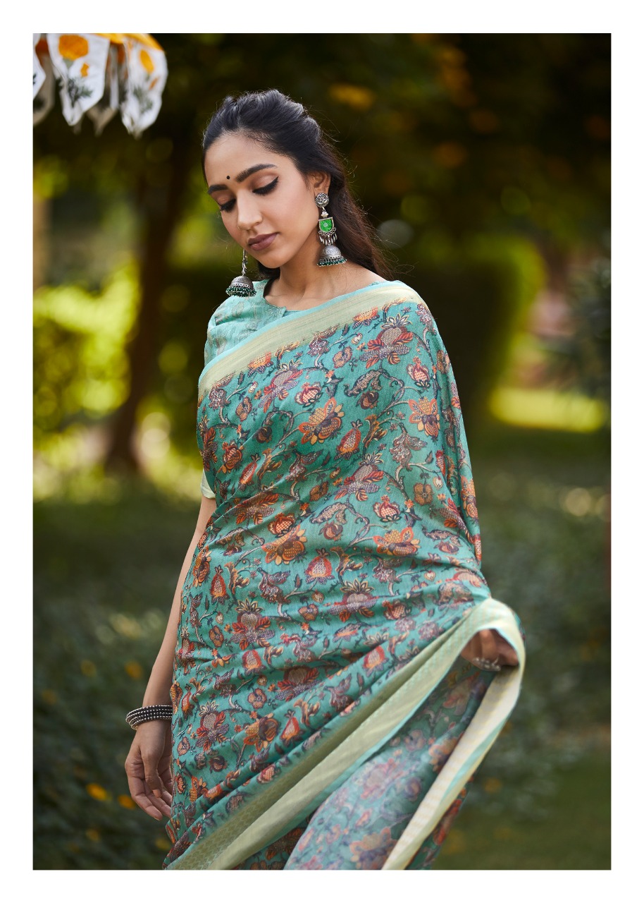 Niharika Digital By Shangrila Soft Linen With Zari Border Saree At Authorized Seller