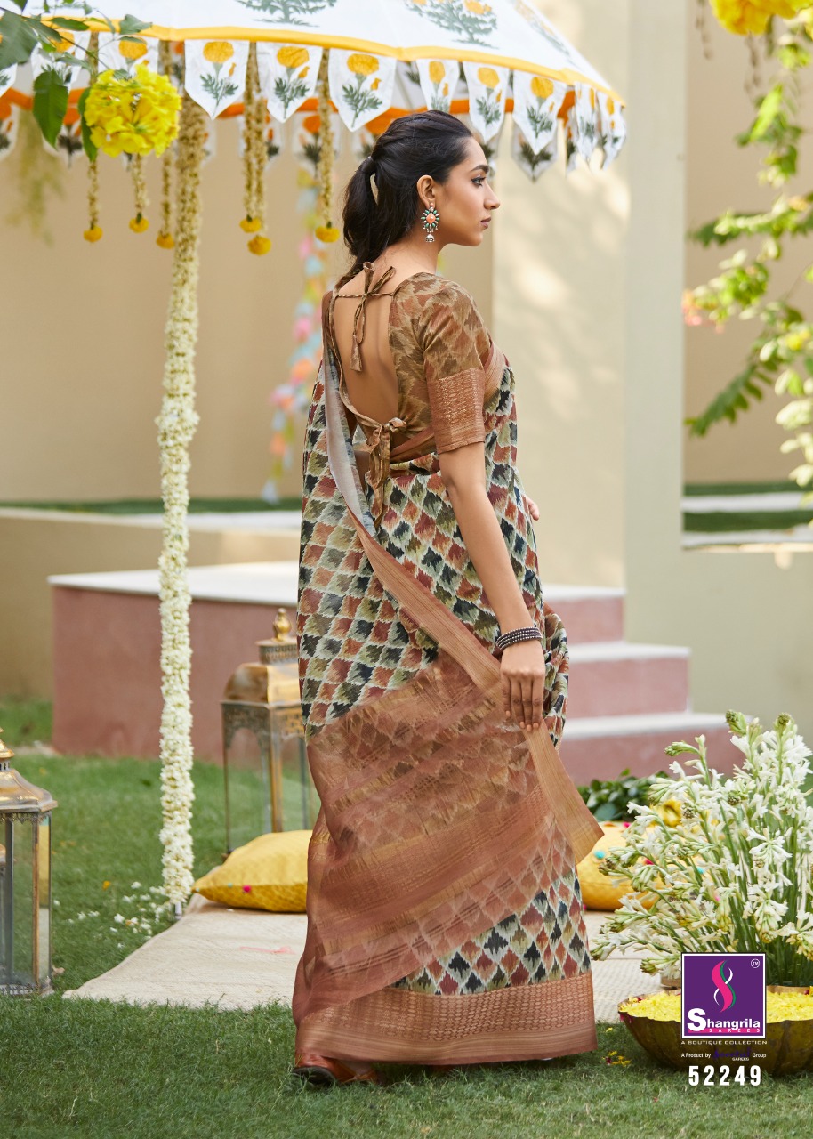 Niharika Digital By Shangrila Soft Linen With Zari Border Saree At Authorized Seller