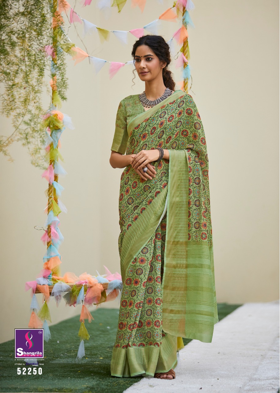 Niharika Digital By Shangrila Soft Linen With Zari Border Saree At Authorized Seller