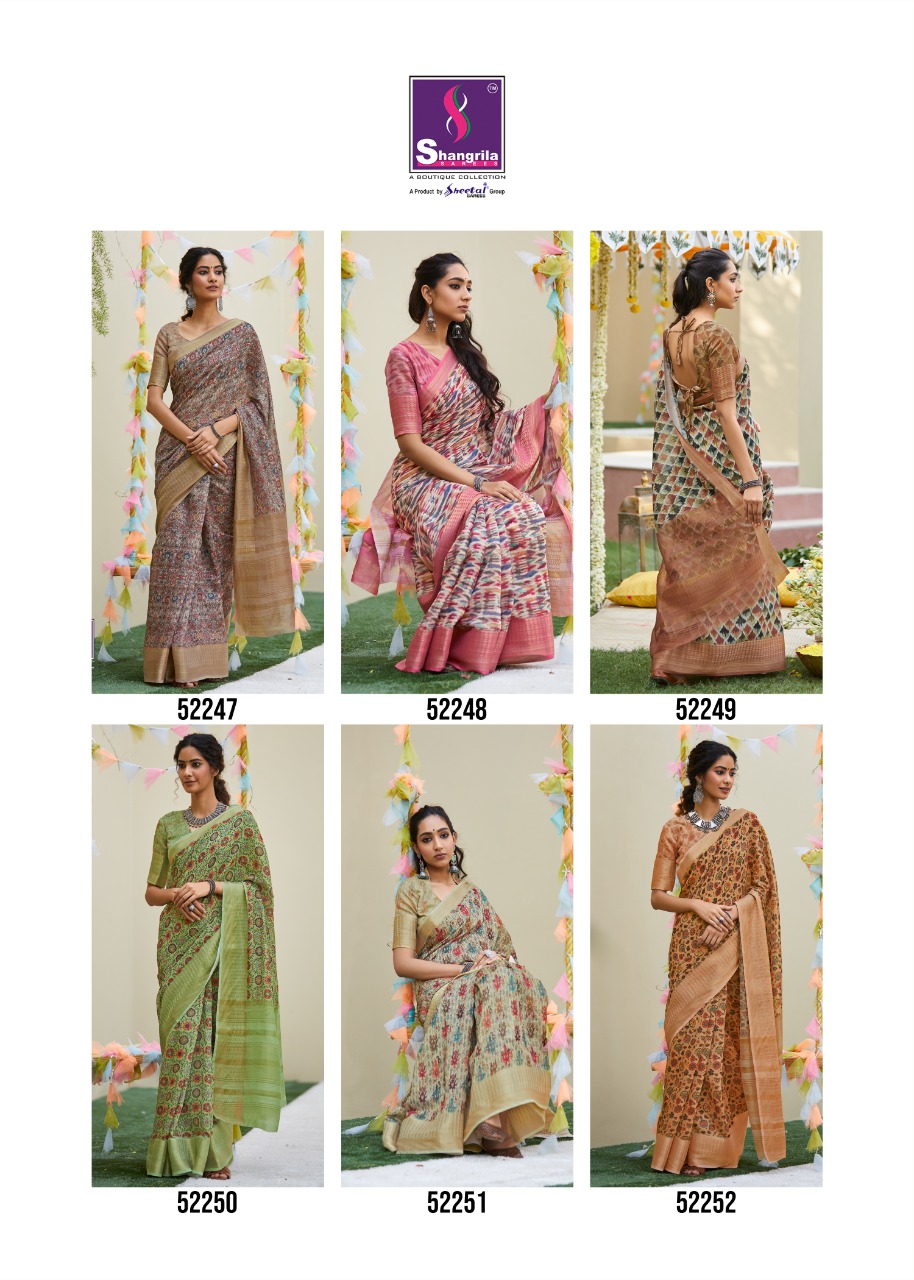 Niharika Digital By Shangrila Soft Linen With Zari Border Saree At Authorized Seller
