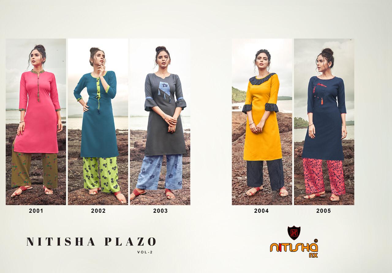 Nitisha Nx Presents Nitisha Plazzo Vol 2 Soft Cotton Kurti With Bottom Catalogs