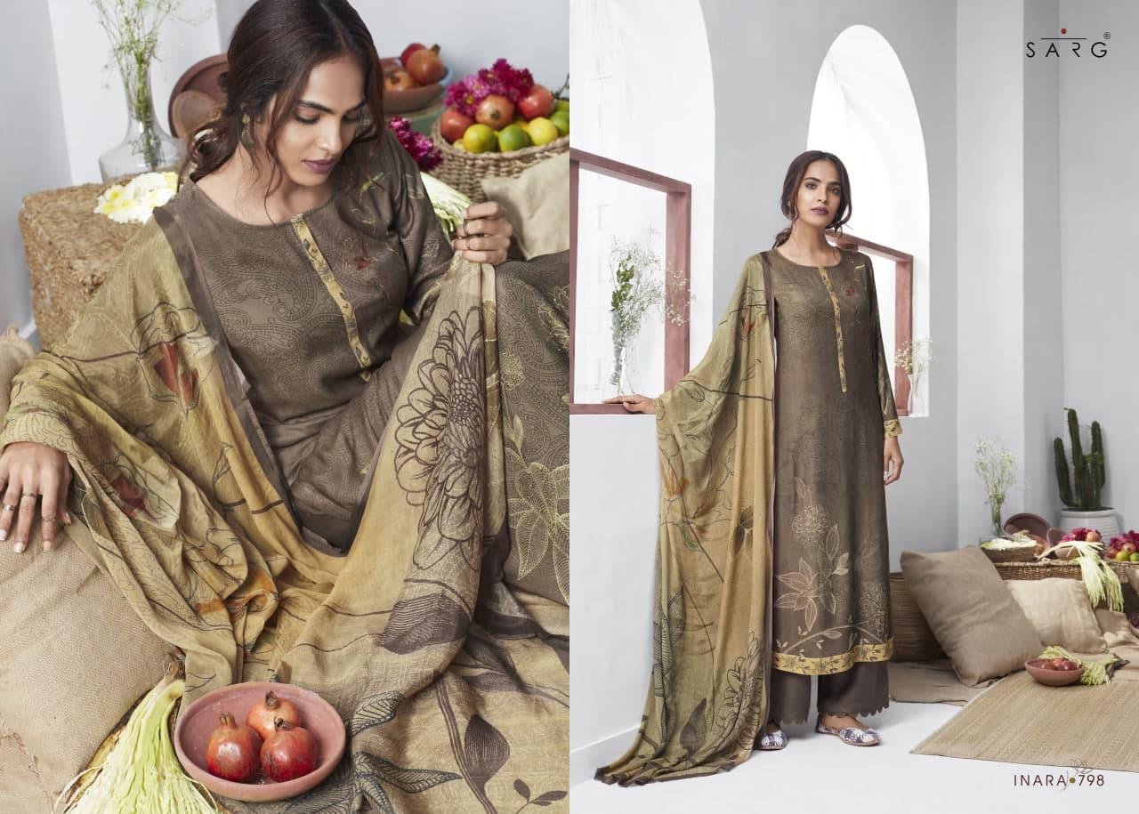 Sarg Inara Pure Pashmina Print With Hand Work Branded Salwar Suits Looking Classy