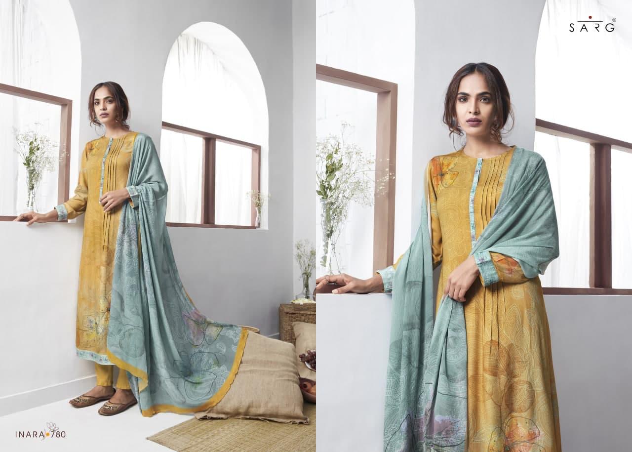 Sarg Inara Pure Pashmina Print With Hand Work Branded Salwar Suits Looking Classy