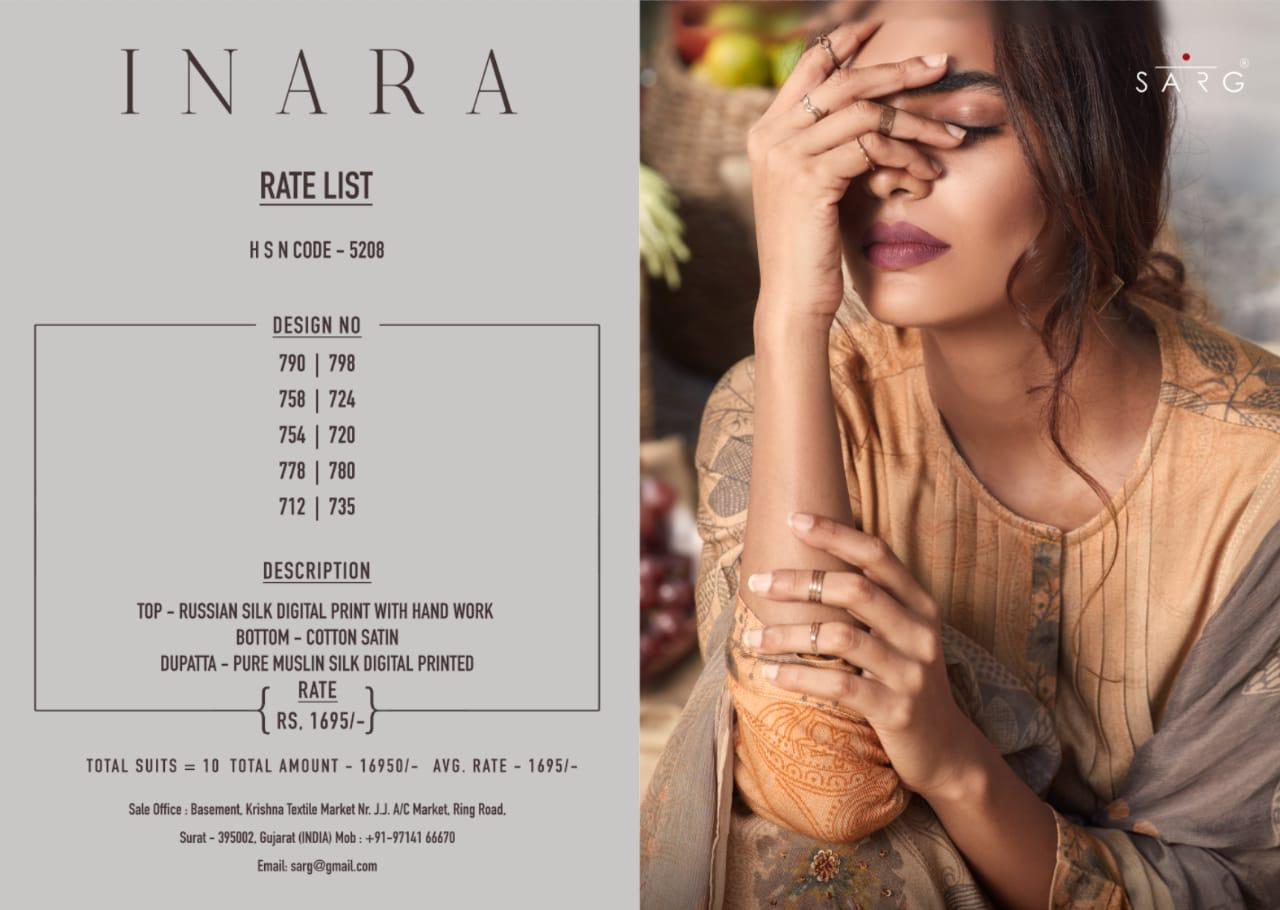 Sarg Inara Pure Pashmina Print With Hand Work Branded Salwar Suits Looking Classy