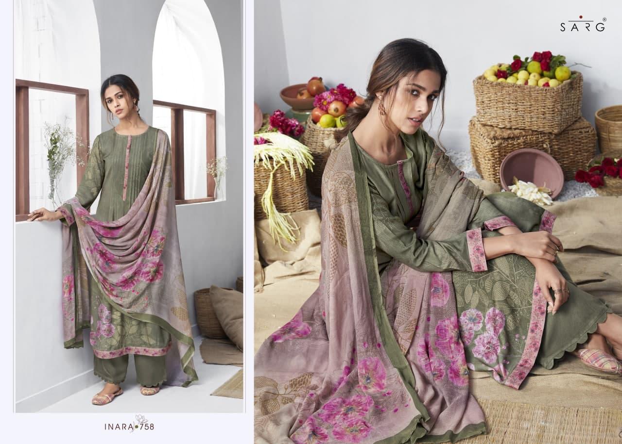 Sarg Inara Pure Pashmina Print With Hand Work Branded Salwar Suits Looking Classy
