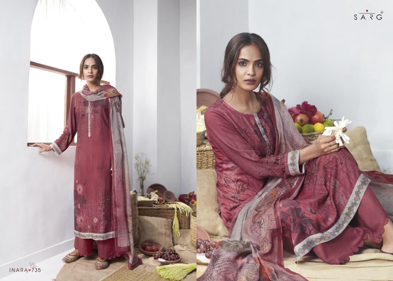 Sarg Inara Pure Pashmina Print With Hand Work Branded Salwar Suits Looking Classy