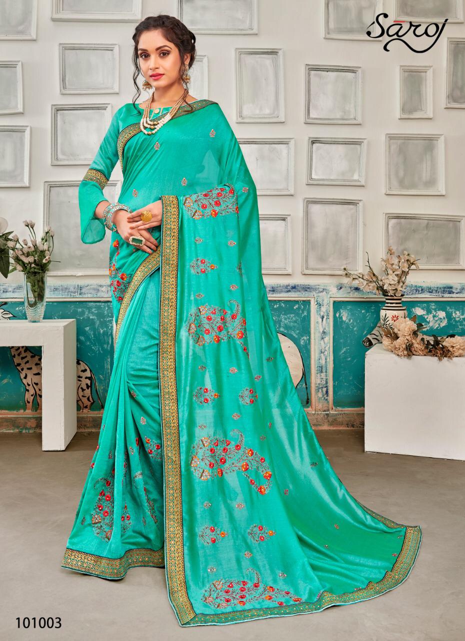 Saroj Launching Sakhiya Vichitra With Embroidery Work Exclusive Saree Catalogs In India