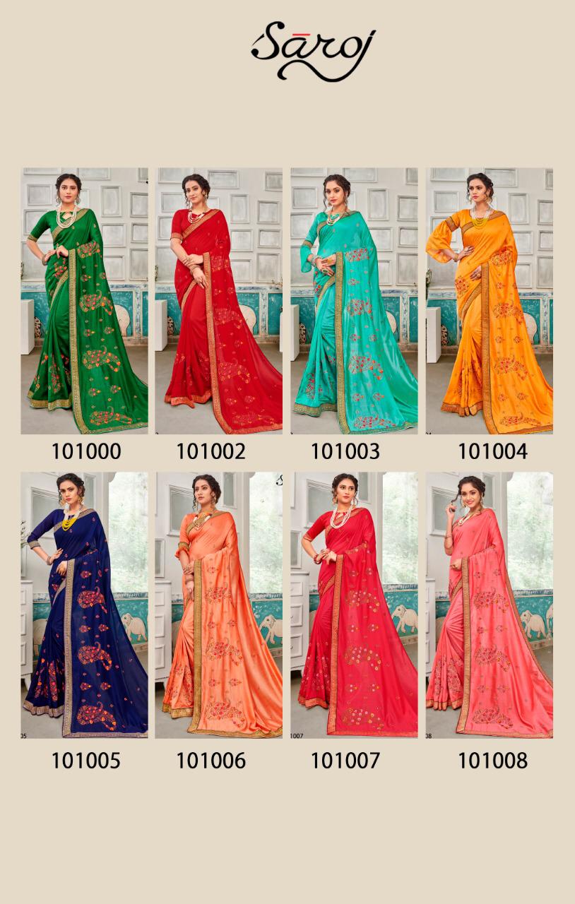 Saroj Launching Sakhiya Vichitra With Embroidery Work Exclusive Saree Catalogs In India