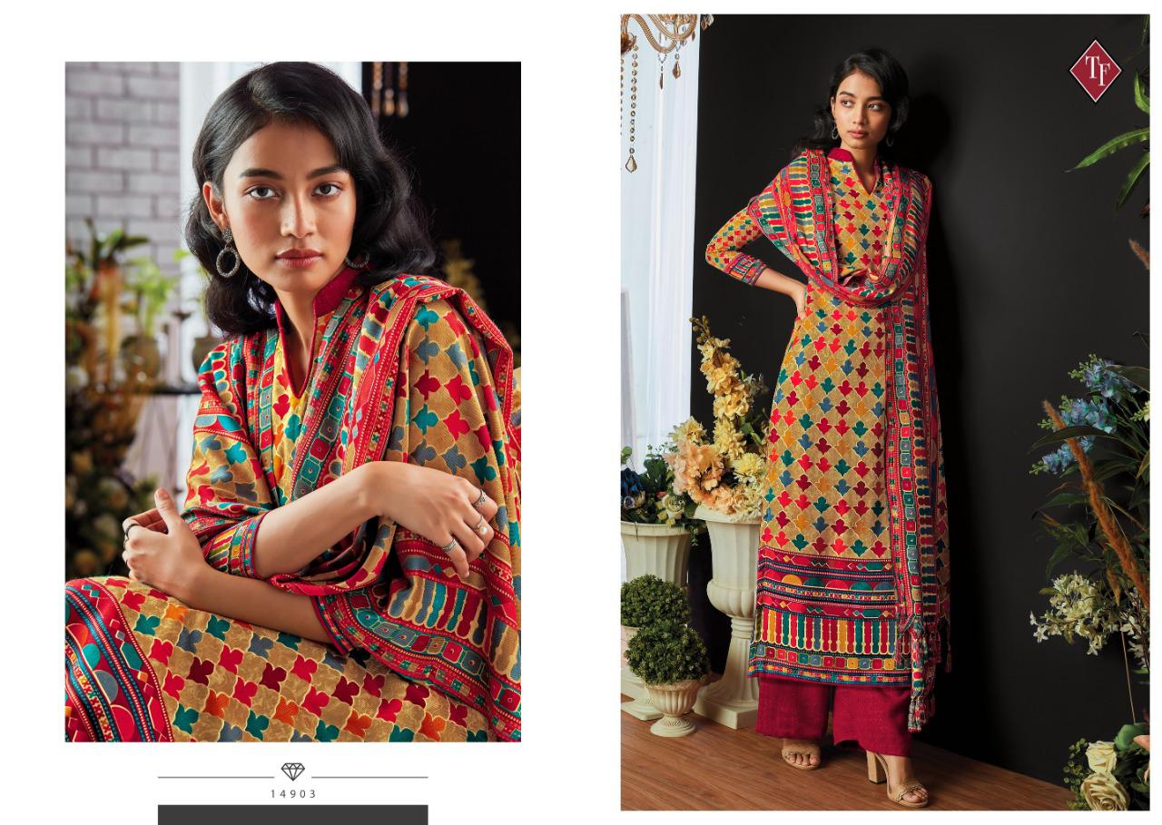 Tanishk Fashion Elahi Gul Pure Pashmina Digital Print Exclusive Salwar Kameez In Surat Market
