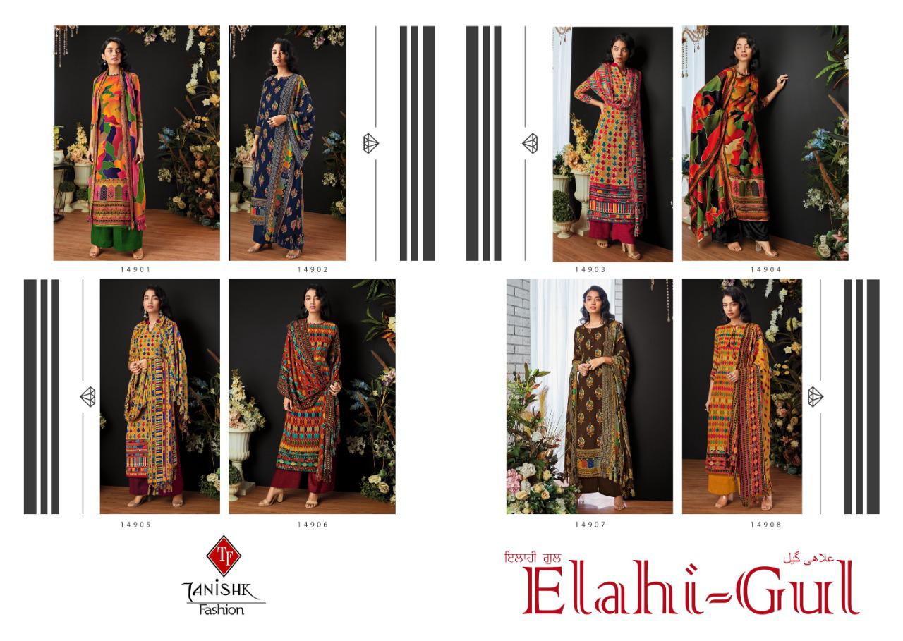 Tanishk Fashion Elahi Gul Pure Pashmina Digital Print Exclusive Salwar Kameez In Surat Market