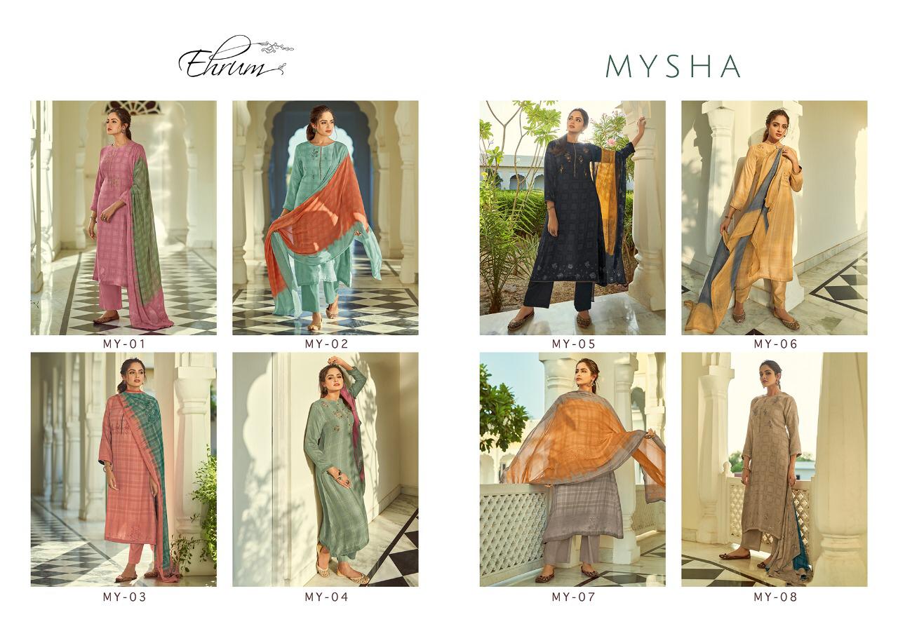 Varsha Fashion Mysha Pashmina Dobby Printed With Work Suit Catalogs Seller