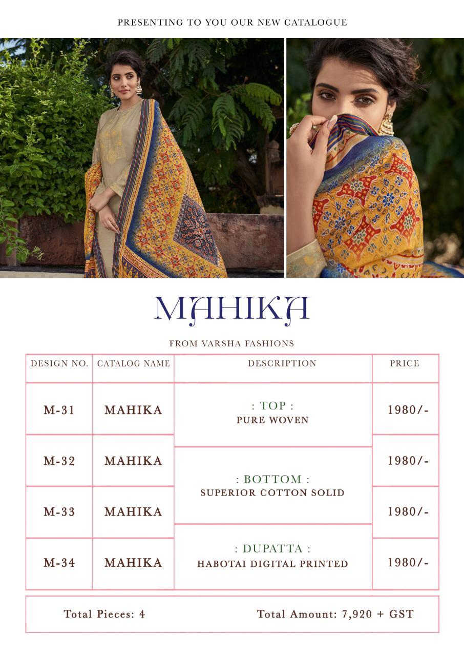 Varsha Fashions Mahika Pure Woven Digital Print Heavy Look Branded Salwar Kameez