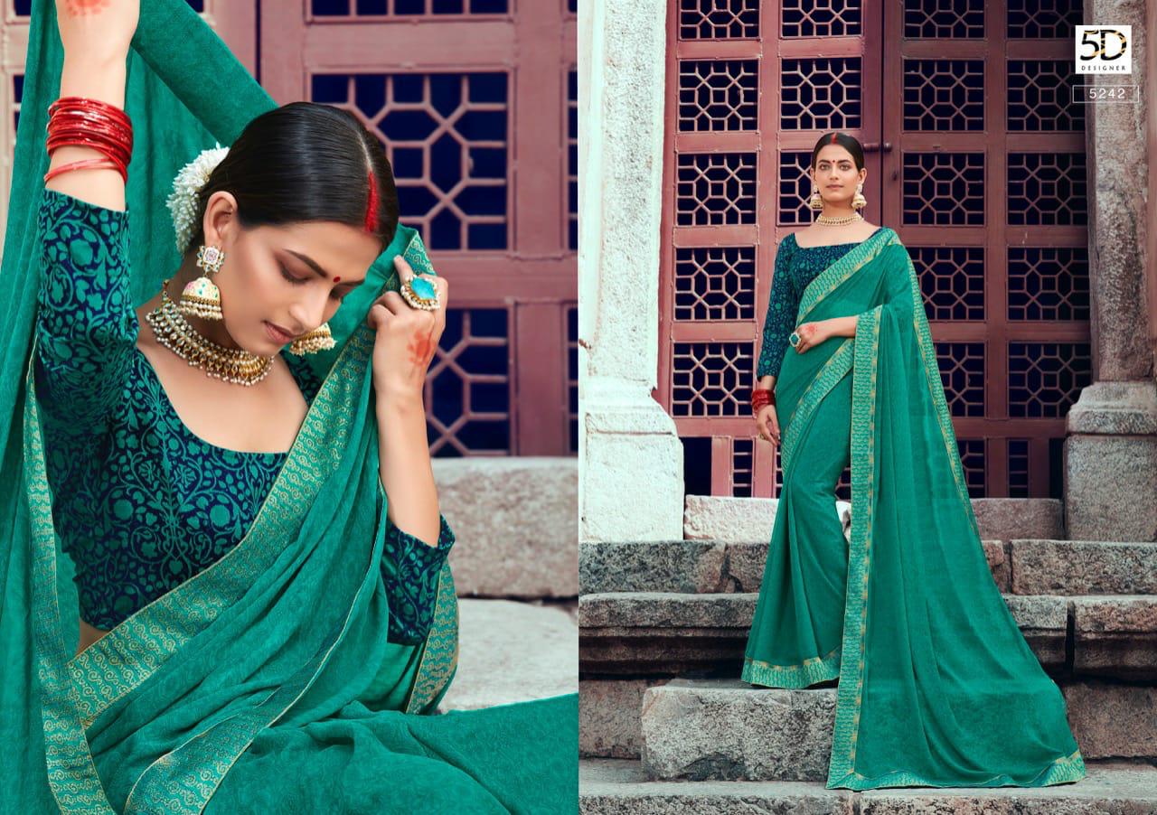 5d Designer Launch Sangini Vol 2 Pure Georgette With Weaving Lace Saree Catalogs