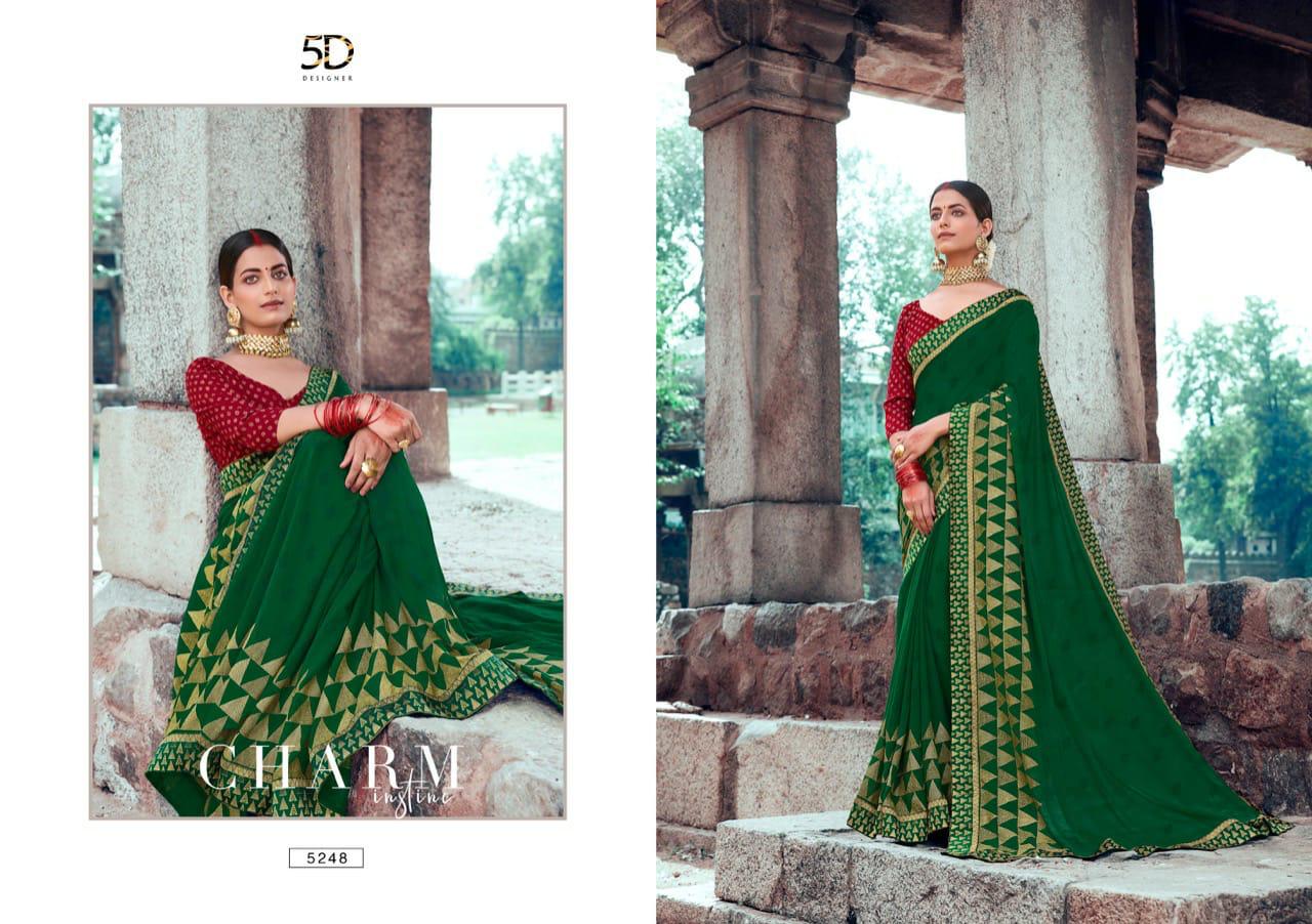 5d Designer Launch Sangini Vol 2 Pure Georgette With Weaving Lace Saree Catalogs