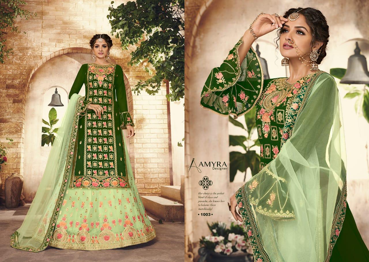 Amyra Designer Bandhan Georgette With Exclusive Embroidery Work Designer Lehenga Style Suits
