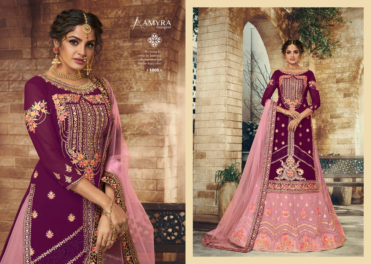Amyra Designer Bandhan Georgette With Exclusive Embroidery Work Designer Lehenga Style Suits
