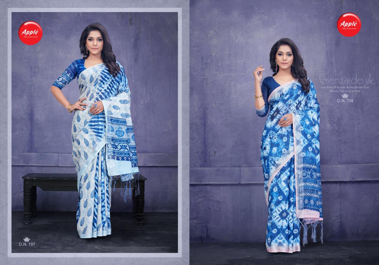 Apple Presenting Indigo Vol 1 Pure Linen Silk Digital Print Saree At Best Price In Surat Market