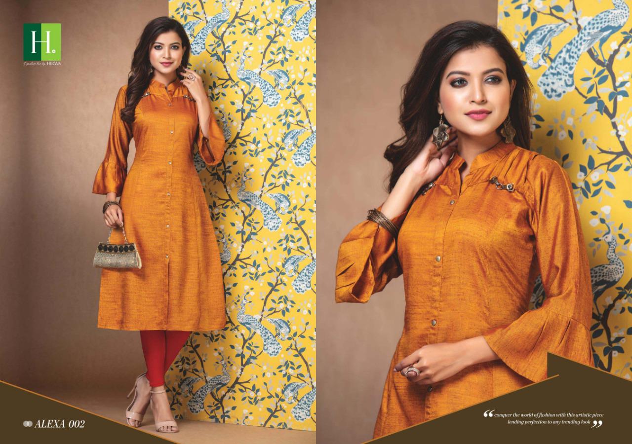 Hirwa Present Alexa Vol 2 Rayon Raw Silk Casual Kurti Online Shopping In Surat